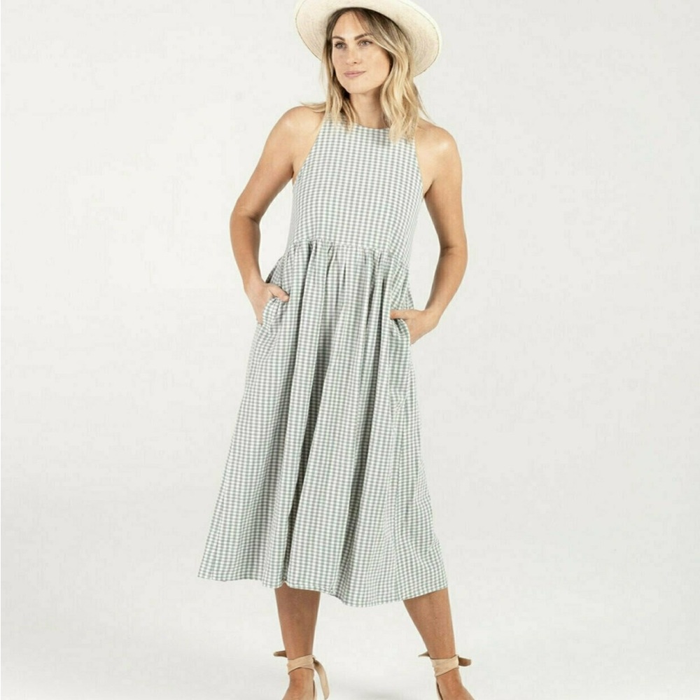 (SOLD) NWOT Rylee + Cru ghingam Maxi